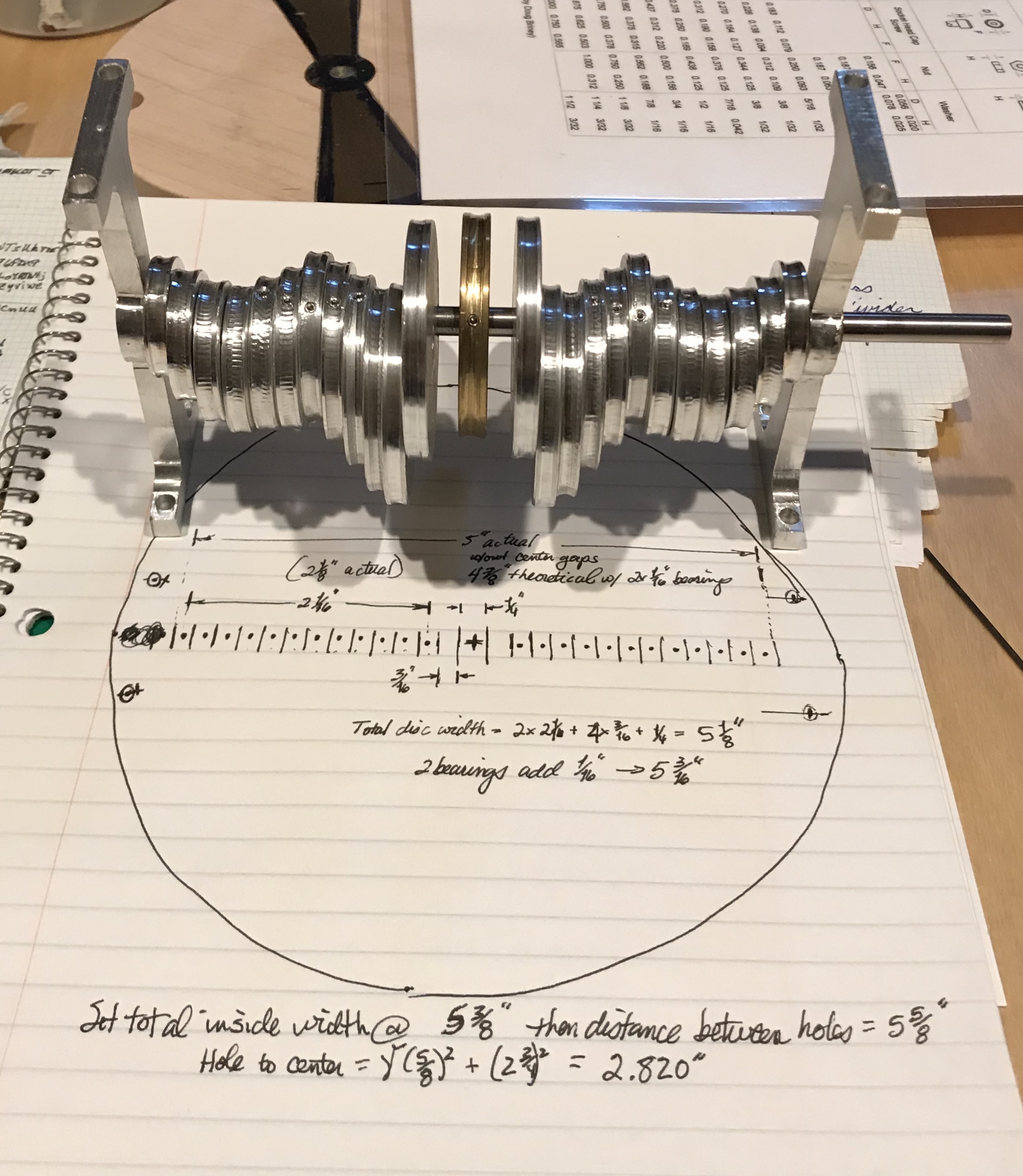 Disks aligned for measurement